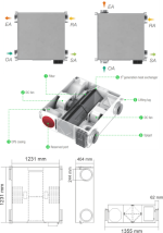 Sistem de ventilație cu recuperare a energiei – VMC HRV 1000 - imagine 2