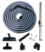 Kit Standard pentru aspirație centralizată, furtun Ø32 mm - Metalic (fără comandă), Rotativ 360°, 15 m