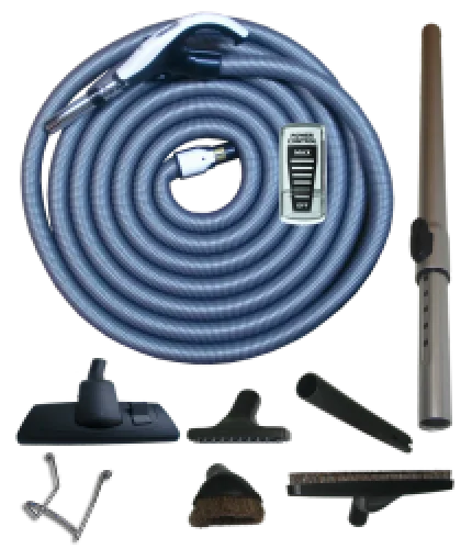 Power Kit pentru aspirație centralizată, furtun On/Off cu reglaj de putere - Reglaj putere + On/Off, Rotativ 360°, 7 m